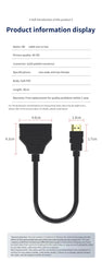 كابل موزع متوافق مع HDMI بمنفذين، بدقة 1080 بكسل، محول موزع Y لشاشة الكمبيوتر المحمول وصندوق التلفزيون