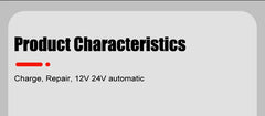 12v/24v Fully Automatic Battery Charger 7-segment Smart Car Battery Charger Pulse Repair for Agm Gel Wet Lead Acid Charging