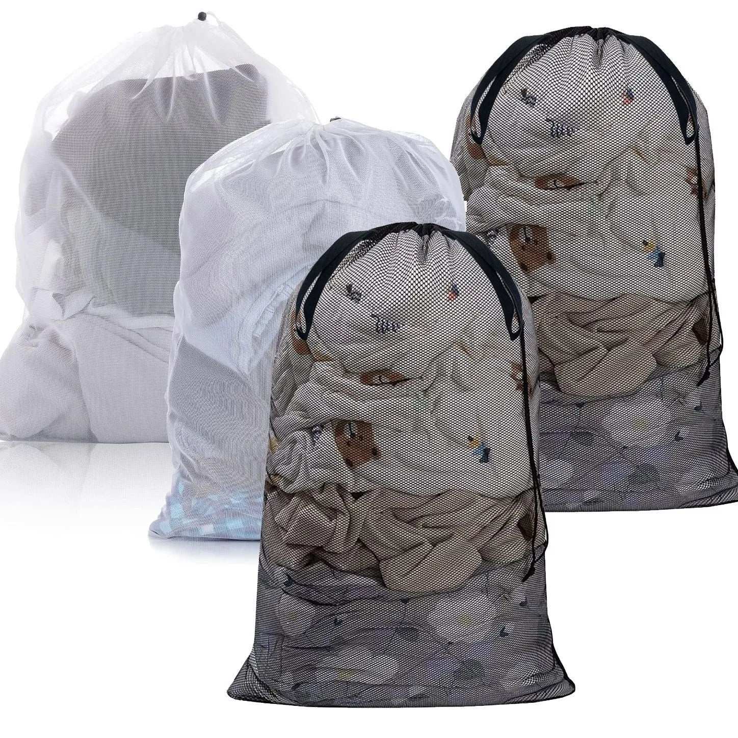 Large Size Laundry Mesh Bag Solid Color Drawstring Laundry Bag Anti-snagging Anti-deformation Mesh Clothes Washing Bag 60x90cm