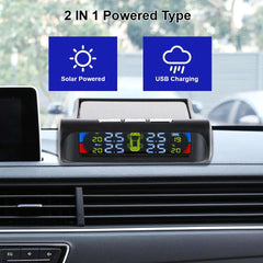 Tire Pressure Monitoring System Temperature Warning New C External Battery Version Sensors Solar TPMS Car Tyre Pressure Monitor