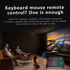 2.4G Wireless Keyboard with Touchpad RGB Backlit Keyboard Rechargeable Mini Keyboard Bluetooth 5.0 Keyboard for Android TV Box