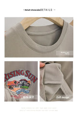 Anti-Aging Cartoon Print ort Sve Women's T-irt Loose Fit Summer Casual round Ne oulder Appropriate Outerwear