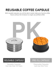 كبسولة قهوة قابلة لإعادة التعبئة متوافقة مع آلات صنع القهوة DETAL Q NDIQ7323 DETALQ MILKQOOL LAVAZZA EP MINI