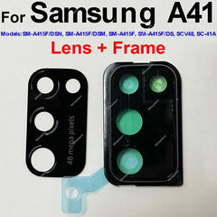 غطاء عدسة الكاميرا الخلفية الزجاجية لهاتف Samsung Galaxy A31 A315F A41 A415F A71 A715F، حامل إطار عدسة الكاميرا الزجاجية الرئيسية الخلفية، أجزاء