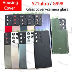 S21ultra Glass For Samsung S21ultra s21 ultra G998 Battery Back Cover Rear Door Lid Panel Shell Housing Case Camera Lens Parts