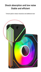 مروحة تبريد هادئة للكمبيوتر ZEZZIO PRISM 6 PRO 120 مم ARGB للتحكم في درجة الحرارة PWM 5 فولت 3 سنون مرآة لا متناهية ثلاثية الجوانب