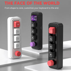 لوحة مفاتيح ميكانيكية ماكرو برمجة لوحة مفاتيح RGB Mini Hot Swap 4 مفاتيح 1 مقبض لوحة مفاتيح ميكانيكية سلكية قابلة للتبديل السريع للألعاب