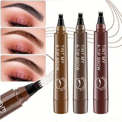5 Colors 1pc Eyebrow Pen Waterproof 4 Split Tip Eyebrows Pen Eyebrow Tattoo Pen Waterproof Liquid Black Eyebrow Makeup Pencil