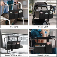 Wheelchair Beach Chair Side Bag With Reflective Strip Arm Rest Pouch For Most Walking Wheels And Mobile Equipment Accessories