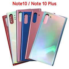 غطاء خلفي للبطارية لهاتف Samsung Galaxy Note10 Note 10 Plus N970F N975F ولوحة زجاجية ثلاثية الأبعاد وغطاء خلفي وغطاء عدسة الكاميرا بديل