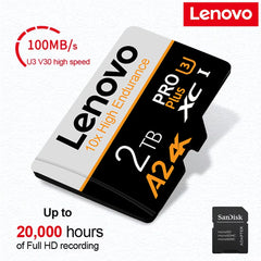 بطاقة ذاكرة لينوفو 2 تيرابايت 1 تيرابايت فئة 10 V60 A2 TF بطاقة 512 جيجابايت بطاقة Mini SD 128 جيجابايت بطاقة Micro TF SD عالية السرعة 256 جيجابايت لجهاز Nintendo Switch