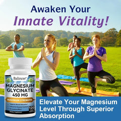 Magnesium Glycinate, Muscle & Nerve Health, Enzyme Function, Non-GMO, Vegetarian, Gluten-Free 450 Mg