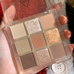 DIKALU Spring And Summer New Eyeshadow Palette Oh Rosy Nine Palace Grid Auto Focus Low Saturation Smoke Powder Rose Plate