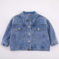 6704-1 Children's Denim Jacket Spring and Autumn Korean Girl's Denim Jacket Casual Loose Boy's Coat Cardigan.