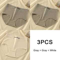 3PCS/set Color Panties Cotton Women Comfortable High-waist Underwear Soft Lingerie Breathable Female Panty Fitness Sports Briefs
