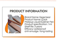Gege Bear Liquid Eyeliner Pen Waterproof, Smudge-proof, Fast and Precise Makeup, Quick and Smooth Drying
