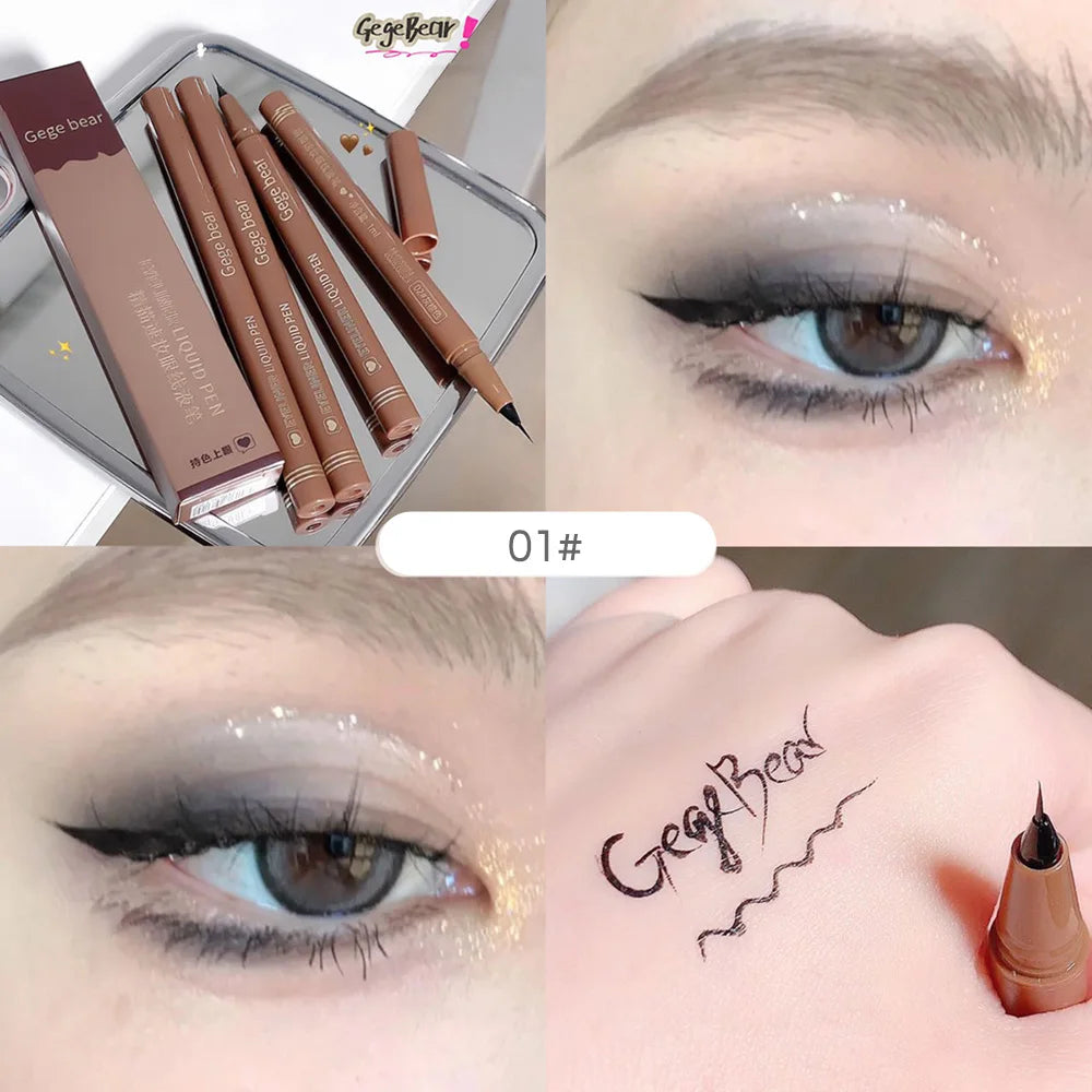 Gege Bear Liquid Eyeliner Pen Waterproof, Smudge-proof, Fast and Precise Makeup, Quick and Smooth Drying