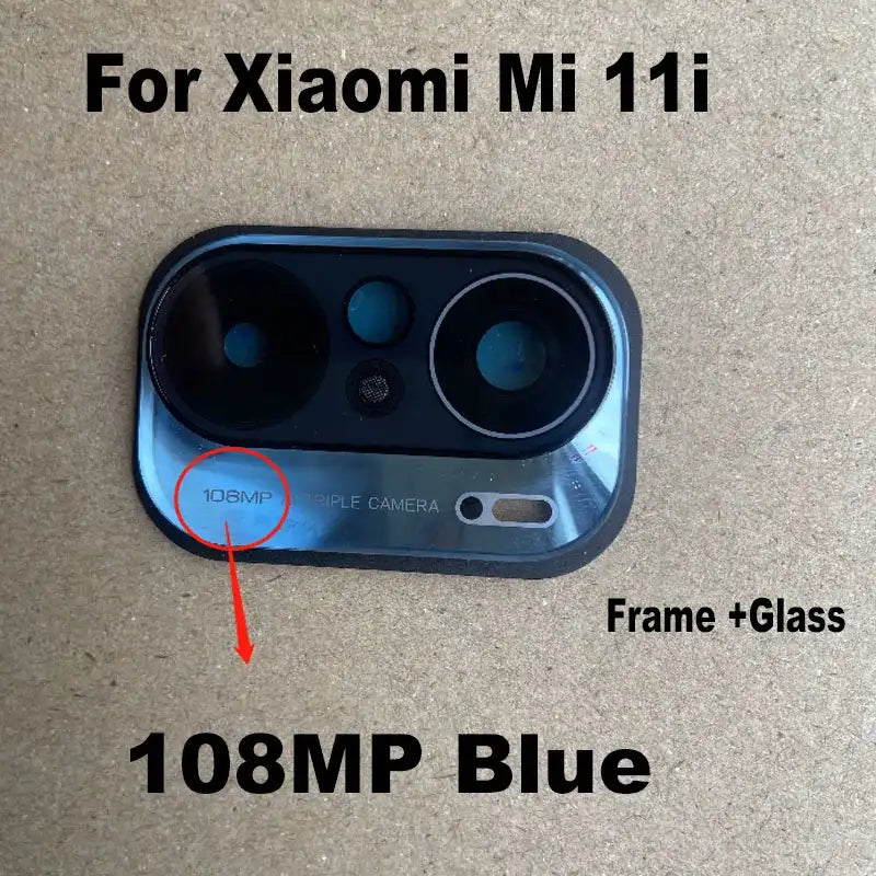 New For Xiaomi MI 11i MI11i 5G Back Camera Glass Rear Lens With Frame Cover Holder Bezel Sticker Adhesive Replacement