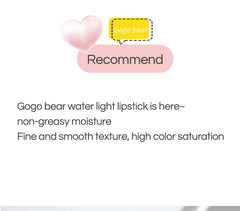 أحمر شفاه حريري لامع من Gege Bear Pump Lips Moisture Water Bomb مريح للغاية لامع غير لاصق في كوب مرطب للشفاه
