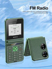 هاتف محمول SERVO Pocket S1 بأربع بطاقات SIM قابل للطي، اتصال سريع، GSM، صوت سحري، مصباح يدوي، تسجيل مكالمات، MP4، FM، نسيج، هواتف خلوية