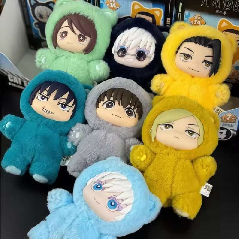 New Genuine Kawaii Jujutsu Kaisen 2 Cat Ear Plushie Series Blind Box Mystery Box Anime Toy Room Decoration Collect Festvial Gift