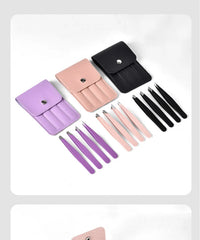 Eyebrow Tweezer 4Pcs Colorful Hair Beauty Fine Hairs Puller Stainless Steel Slanted Eye Brow Clips Removal Makeup Tools