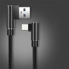 40W 5A USB To Type C Fast charge Weave Data Cable 90 Degree Phone Charger Cable For iPhone Xiaomi Redmi Huawei USB Charging Wire