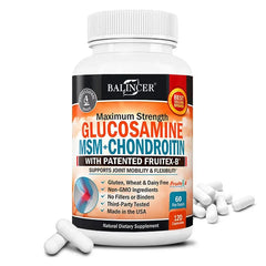 Glucosamine MSM Chondroitin Curcumin - Helps Support Sciatic Nerve Care and Joint Health - for Men & Women - Vegetarian Capsules