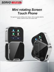 هاتف SERVO i19 صغير الحجم يعمل باللمس مع خاصية الاستعداد وبطاقة SIM مزدوجة ومشغل MP4 وخاصية Magic Voice 2G وشاشة صغيرة دوارة