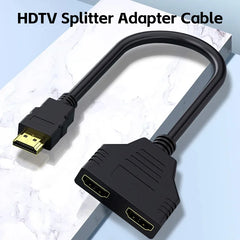 HDTV 1 in 2 1080P HDTV Splitter Adapter Male To 2 Female Head Adapter HD Male To Female Conversion Cable