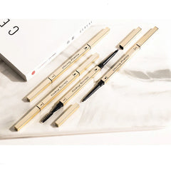 Double Head Eyebrow Pencil 5 Colors Brown Long Lasting Waterproof Ultra Fine Eye Brow Pen Luxury Gold Cosmetic
