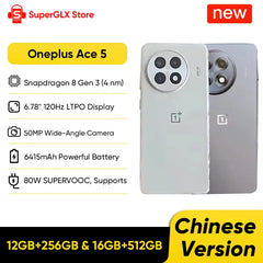 Original Oneplus Ace 5 5G Smartphone Snapdragon 8 Gen 3 6.78" AMOLED 120Hz Display 6415mAh 80W Charger 50MP Camera Android 15.0