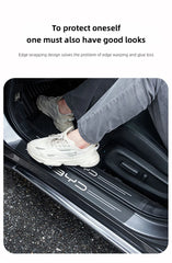 5Pcs Car Carbon Fiber Stickers Door Sill Anti Scratch Decals For BYD Atto 3 Yuan Plus Han Tang EV F3 E6 Dmi Song F0 Qin Pro G3 I