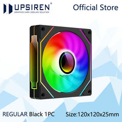 مروحة هيكل الكمبيوتر UPSIREN UF-1 PRISM 4 PRO 12 سم ARGB 4 Pin PWM مروحة تبريد هادئة 12 فولت حجم هواء كبير 45.2 CFM / 600-1500 دورة في الدقيقة
