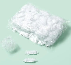 100PCS Disposable Waterproof Ear Covers for Hair Dye, Transparent Elastic Earmuffs Protective Plastic Wrap for Shower Salon