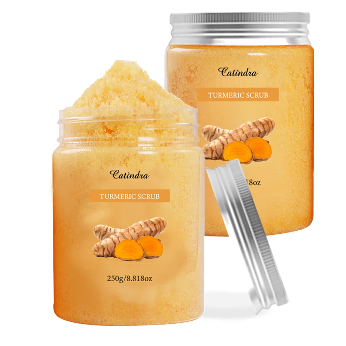 Catindra Turmeric Body Scrub Cleansing Exfoliator Removes Dark Spots Melanin Moisturizing Skin Care Exfoliating Scrubs