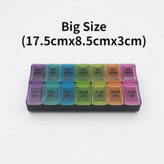 New Weekly Portable Travel Pill Cases Box 7 Days Organizer 14 Grids Pills Container Storage Tablets Vitamins Medicine Fish Oils