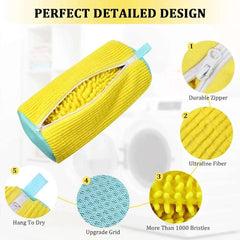 2/1PCS Shoe Washing Bag Washing Machine Laundry Bags with Zipper Closure Shoes Cleaning Bags Shoes Laundry Fluffy Fibers Sneaker