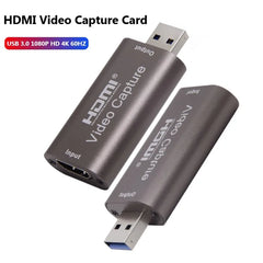 بطاقة التقاط فيديو USB 3.0 بدقة 4K وتردد 60 هرتز، متوافقة مع HDMI، صندوق التقاط فيديو، تسجيل بث مباشر لجهاز PS4 وXBOX والهاتف وكاميرا DVD للألعاب