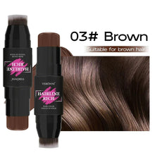 Hairline filling cream stick with brush, brown shade