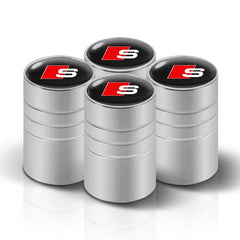 4Pcs Car Styling 3D Aluminum Metal Car Wheel Tire Air Valve Caps Cover For Audi A3 A4 b6 b8 b7 A6 A8 S Line S3 S4 S6 Q3 Q5 Q7 Q8