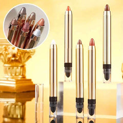 Double-sided Eyeshadow Stick - Highlighter & Brightening Pen with Pearly Glitter & Matte Finish
