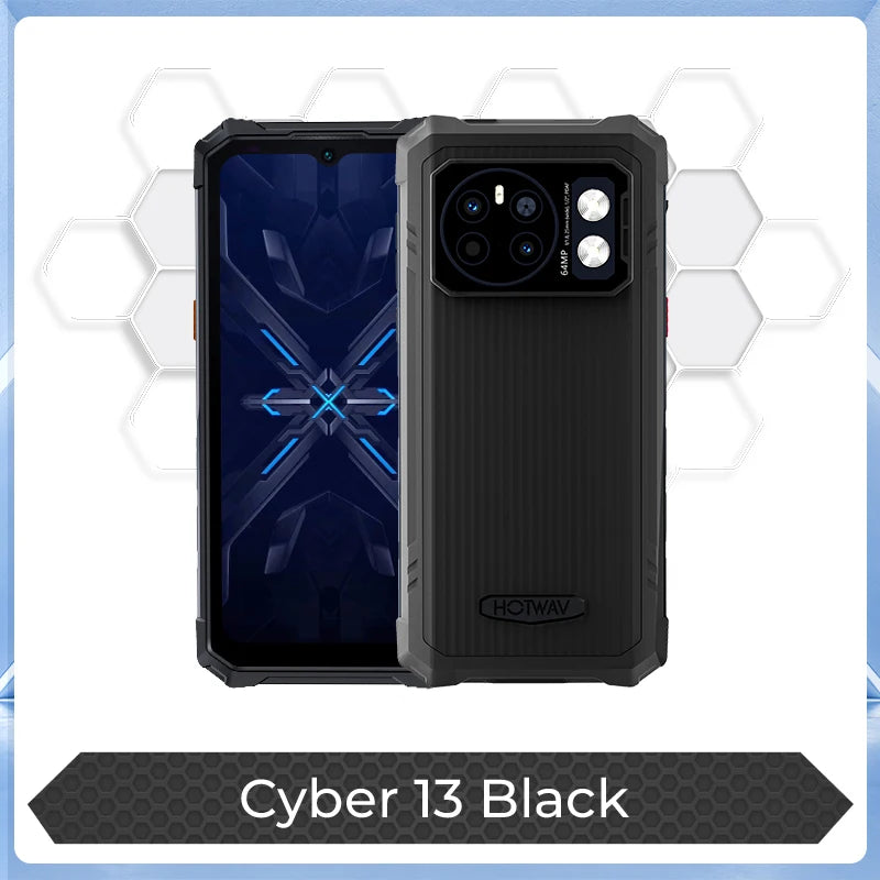 [World Premiere] HOTWAV Cyber 13 Rugged Phone 150LM Flashlight 8GB 128GB Smartphone 6.6'' HD+ 10800mAh 64MP Android 14 Cellphone