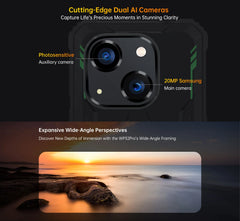هاتف Oukitel WP32 pro الذكي المتين 6 بوصة عالي الدقة 24 جيجابايت + 256 جيجابايت 6300 مللي أمبير في الساعة ثماني النواة هاتف محمول 20 ميجابكسل هاتف محمول NFC