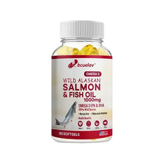 Wild Alaskan Salmon Oil - Pure Fish Omega 3 EPA DHA Fatty Acids - Supports Joint Function, Brain, Eye, Immune and Heart Health