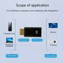4K DisplayPort to HDMI-Compatible Adapter DP Male to Female HDMI-Compatible Converter 1080P Video for PC HDTV Laptop