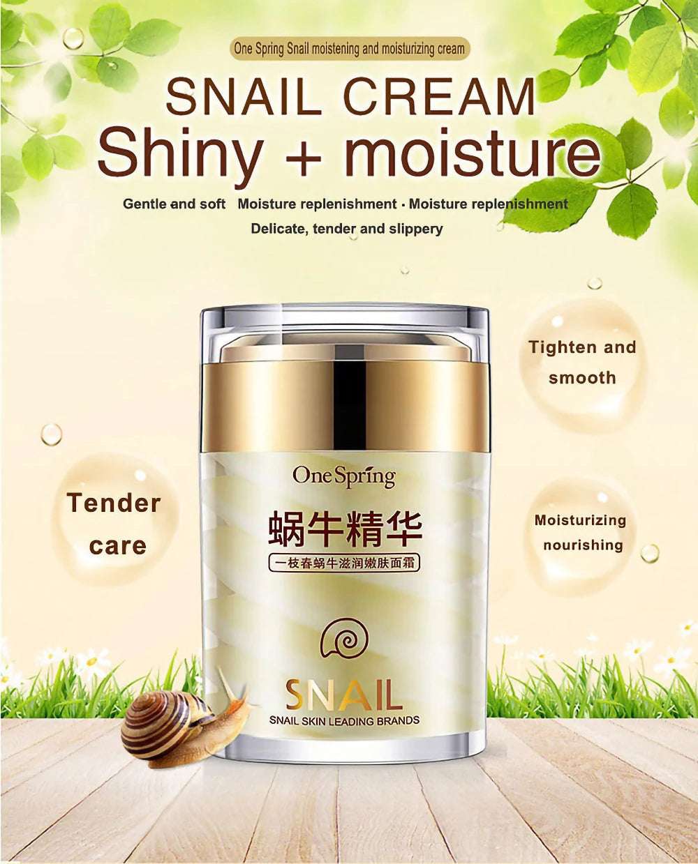 Skincare Snail Cream Collagen Cream Anti Aging Whiten Skin Face Cream Fade Dark Eye Circles Remove Eye Bags Eye Serum