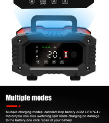 12v/24v Fully Automatic Battery Charger 7-segment Smart Car Battery Charger Pulse Repair for Agm Gel Wet Lead Acid Charging