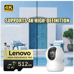 بطاقة ذاكرة Micro SD أصلية من لينوفو بسعة 2 تيرابايت و1 تيرابايت و512 جيجابايت وبطاقة ذاكرة عالية السرعة بسعة 256 جيجابايت و128 جيجابايت وبطاقة TF لمعدات الطائرات بدون طيار والصوت وأجهزة الكمبيوتر الشخصية