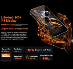 Blackview OSCAL Marine 2 Rugged Phone 8GB RAM 256GB Smartphone AI 11000mAh Battery 6.56 " HD+Display Unisoc T61 Android 15 NFC